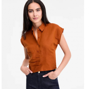 I.N.C. International Concepts 女士亚麻混纺裹身衬衫