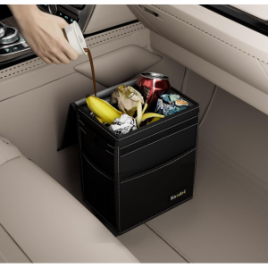 K KNODEL 2 Gallon Black Leak-Proof Waterproof Car Trash Can with Lid @ Amazon