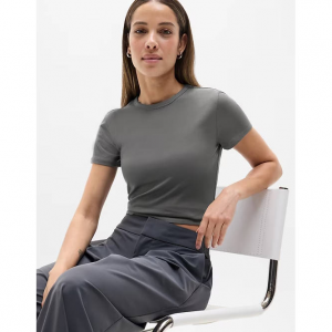 Athleta Signature 罗纹短款T恤