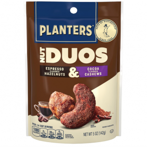 PLANTERS Nut Duos, Flavored Nuts Snack Pack - Cocoa Cashews & Espresso Hazelnuts 5oz @ Amazon