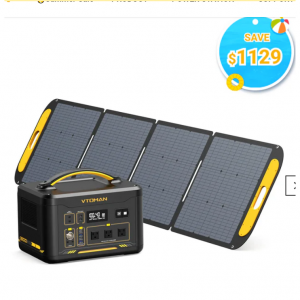 $1129 off VTOMAN Jump 1800 with 200W Solar Panel @Vtoman