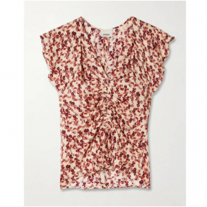 ISABEL MARANT Lonea 荷叶边褶饰印花提花上衣