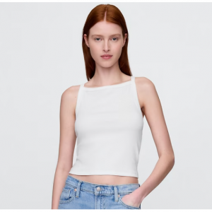 Modern Apron-Neck Crop Tank Top