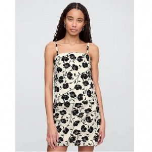 Gap 亚麻混纺方领上衣