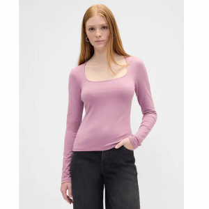 Gap 弹力针织圆领上衣