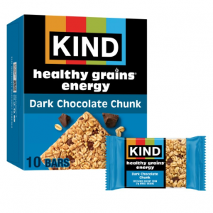 KIND Healthy Grains Energy Bars, Dark Chocolate Chunk, 10 Ct Value Pack, 14.1oz @ Amazon