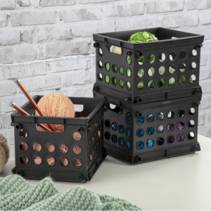 Sterilite 塑料桌面迷你储物箱 黑色，9"x7 3/4"x6 1/8" @ Walmart