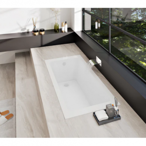 Aqua Eden VTPN673219T 67英寸亚克力矩形嵌入式浴缸，防滑表面，亮白色