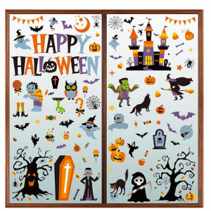 Traplace 115PCS Halloween Window Clings, 9 Sheets Halloween Decorations @ Amazon