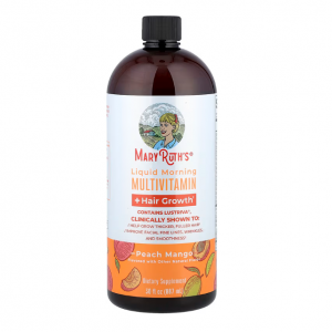MaryRuth's, 晨间液体多维生素 + 头发生长配方,桃子芒果味,30 液量盎司(887 毫升)