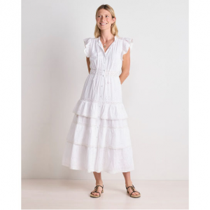 孔眼贝壳连衣裙