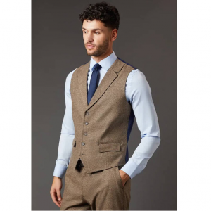 Burton 浅棕色粗花呢背心