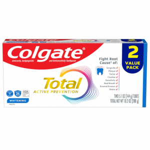 Colgate Total 美白牙膏 薄荷 5.1oz 2支裝 @ Amazon