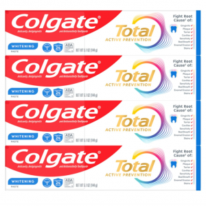 Colgate 全效护理美白牙膏 5.1oz 4支装 @ Amazon