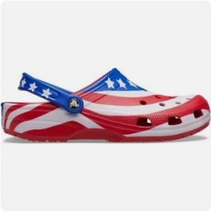 Crocs 成人鞋经典美国国旗洞洞鞋