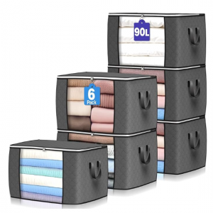 Budding Joy 90升超大容量防塵衣物被褥收納包 6個 @ Amazon