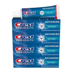 Crest Pro-Health Advanced Antibacterial Protection Toothpaste, Mint Burst, 5oz Pack of 4 @ Amazon