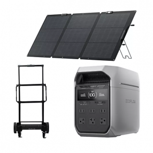 Ecoflow Delta 3 Plus 1000Wh 电站（带推车和 160W 太阳能电池板）