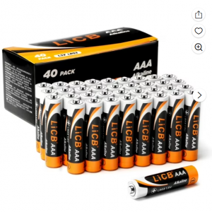 Walmart - LiCB AAA 电池（40 节装）3A 碱性电池，直降$4.60 