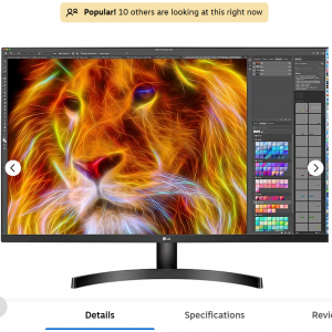 Staples - LG 32 英寸 4K UHD VA 60Hz AMD FreeSync 顯示器，5折