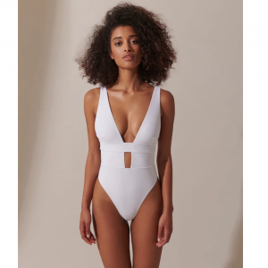 Bluebella	Lucerne 白色深 V 泳衣