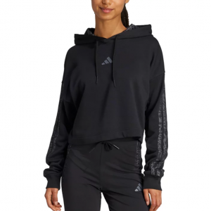 adidas Women's Printed 3-Stripe French Terry Pullover Hoodie