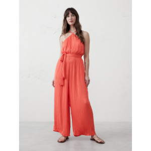 女士挂脖松紧腰连身裤