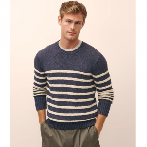Brooks Brothers Cotton-Linen Mariner Stripe Sweater
