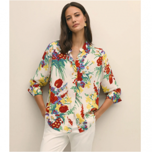 Brooks Brothers Floral Crepe 女士襯衫