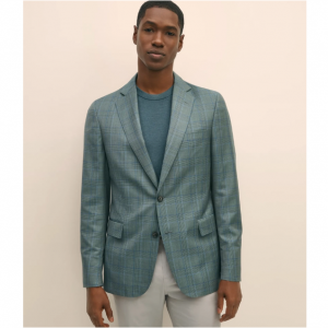 Brooks Brothers 男士經典剪裁羊毛格紋外套