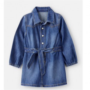 OshKosh Toddler Girl Cotton Long-Sleeve Denim Dress - Blue