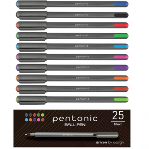 Pentonic 彩色圆珠笔 25支 1.0 mm @ Amazon