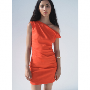 25% Off MANGO Short Dress with Asymmetrical Neckline