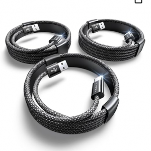 Amazon - LISEN USB-C快充线 6.6英尺 3条装，现价$3.99