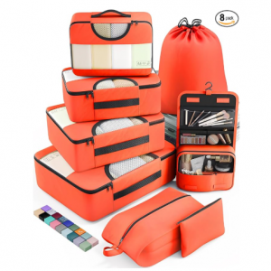 Veken 8 Set Packing Cubes for Travel Essentials, Suitcase Organizer Bags in 4 Sizes @ Amazon