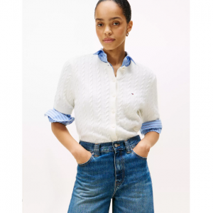 Tommy Hilfiger 短袖粗针织开衫