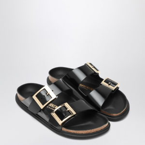 Birkenstock 黑色漆皮凉鞋
