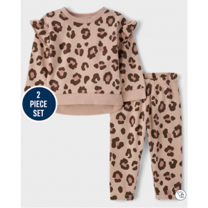 女童豹纹2件套