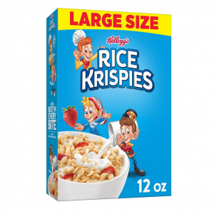 Kellogg's Rice Krispies Cold Breakfast Cereal, Original, 12Oz Box (1 Box) @ Amazon