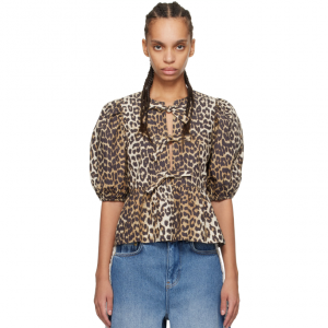 GANNI 荷叶边系带衬衫