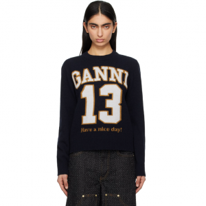 GANNI 羊毛混纺棒球毛衣