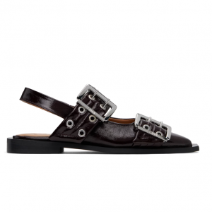 GANNI Burgundy Feminine 芭蕾平底鞋