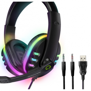 HyperGear SoundRecon RGB LED 游戏耳机 - 黑色