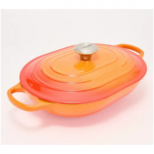 Le Creuset 3.75夸脱 Signature 铸铁椭圆形砂锅（带盖）