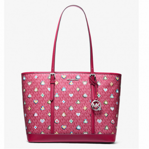 Michael Kors Outlet Jet Set Large Printed Signature Logo Tote Bag