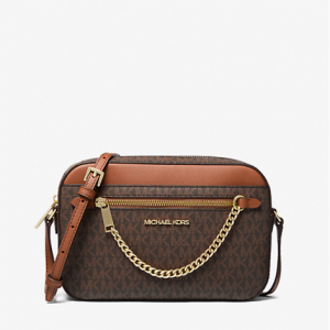 Michael Kors Outlet Jet Set Large Logo Crossbody Bag