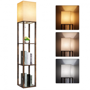 RUNTOP Floor Lamp with Shelves, Modern Shelf Lamp for Display Storage @ Amazon