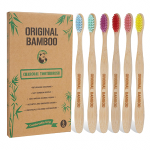 Original Bamboo 竹炭牙刷 软毛 6支装 @ Amazon