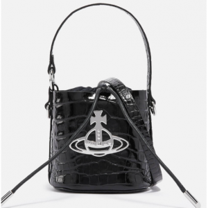 Vivienne Westwood Daisy 抽绳鳄鱼纹皮革包