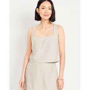 Old Navy	Linen-Blend Crop Top